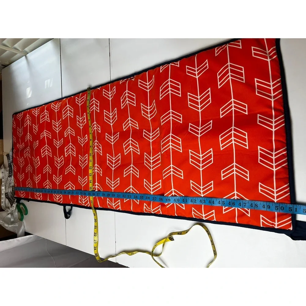 Sweet Jojo Reversible 3 Pc  Arrow Collection Orange Navy Crib Rail Guard Covers
